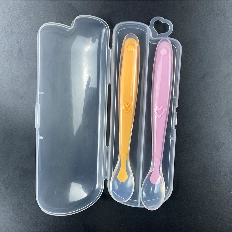 New Baby Soft Silicone Spoon Candy Color Temperature Sensing Spoon Children Food Baby Feeding Tools Baby Spoon