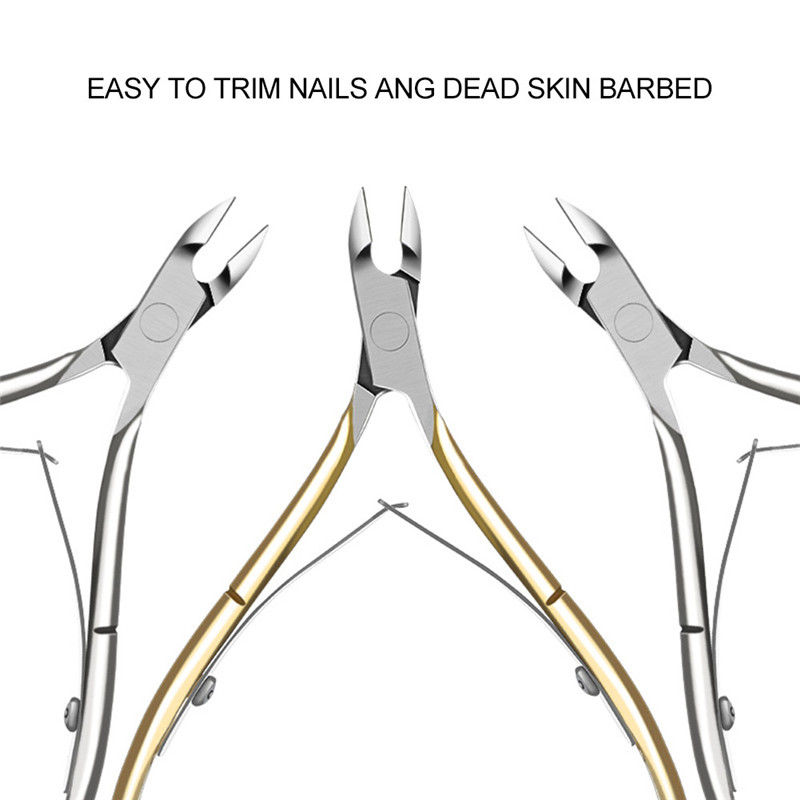 Stainless Steel Cuticle Nipper Professional Remover Scissors Finger Care Manicure Nail Clipper Dead Skin Tools Gold and Sliver