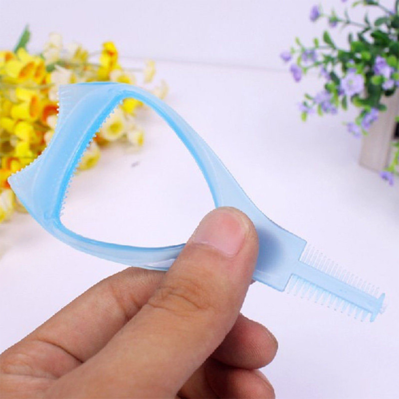 3 in 1 Eyelash Curler Plastic Mascara Guide Applicator Mascara Eyelash Brush Curler Lash Comb Novelty Multifunction Cosmetic