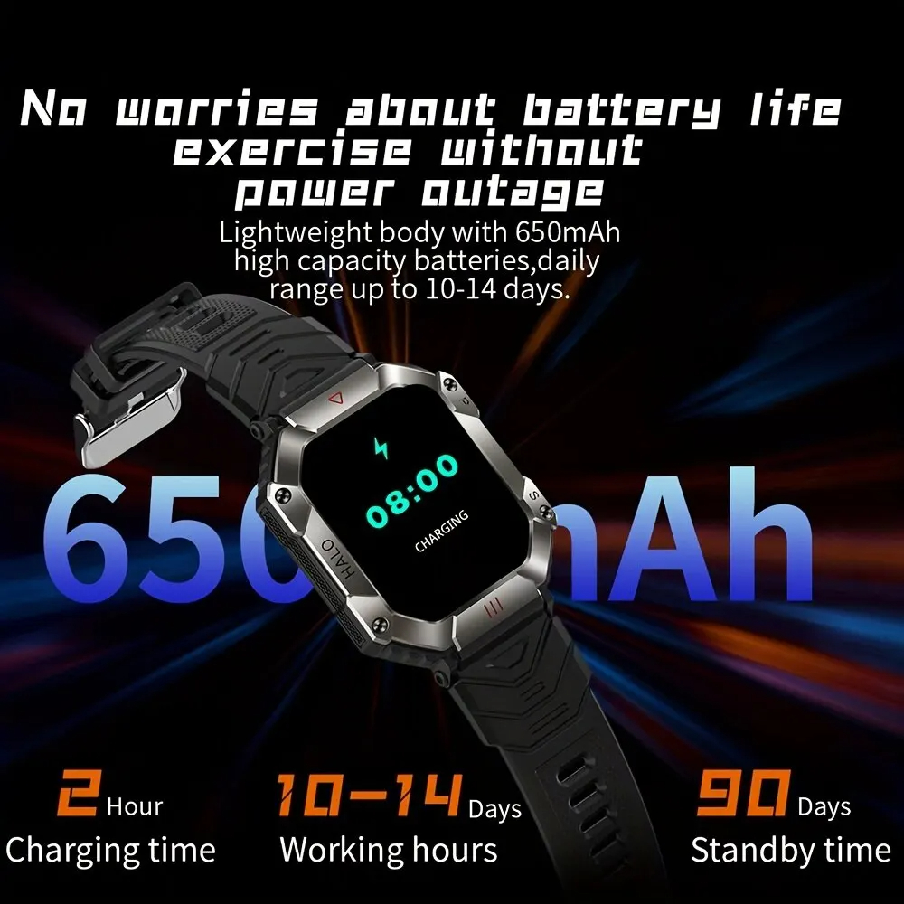 Men Smartwatch Compass Barometer Altimeter GPS Trajectory Outdoor Sport Bluetooth Call 650mAh 2.0'' Smart Watch Men