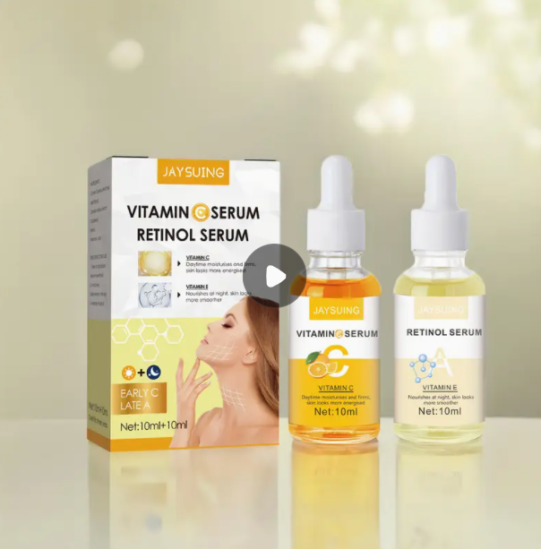 2pcs Vitamin C Whitening Face Serum Hyaluronic Acid Retinol Facial Essence Purifying Serum Dark Spot Remover Skin Care