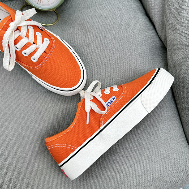 2024 Spring New Low Top Canvas Shoes Female Student Instagram Korean Flat Bottom Versatile Low Top Trendy Casual Skateboarding S