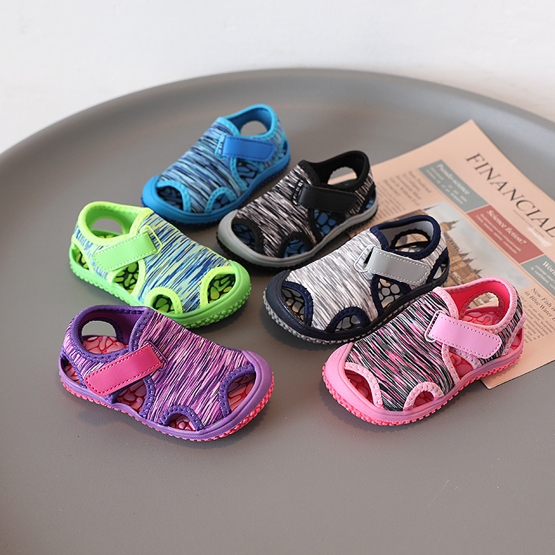Sandals summer children girls boys non-slip outdoor sports shoes soft bottom hook beach sandals children sandals
