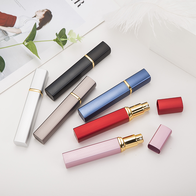 Metal Case Glass Tank Perfume Bottle Aluminum Nozzle Spray Refillable Bottle Parfum Cosmetic Glass Container 12ml &