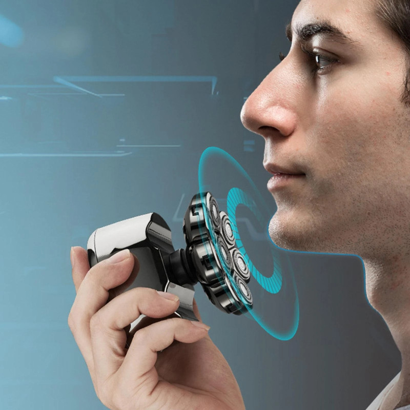 8 Heads Electric Shaver 8D Men Rechargeable Rotary Beard Razor Waterproof Wet Dry Portable Mini Shaving Machine for Bald
