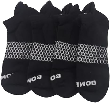BOMBAS Women's 4 pack Solid Ankle Socks, Size LARGE