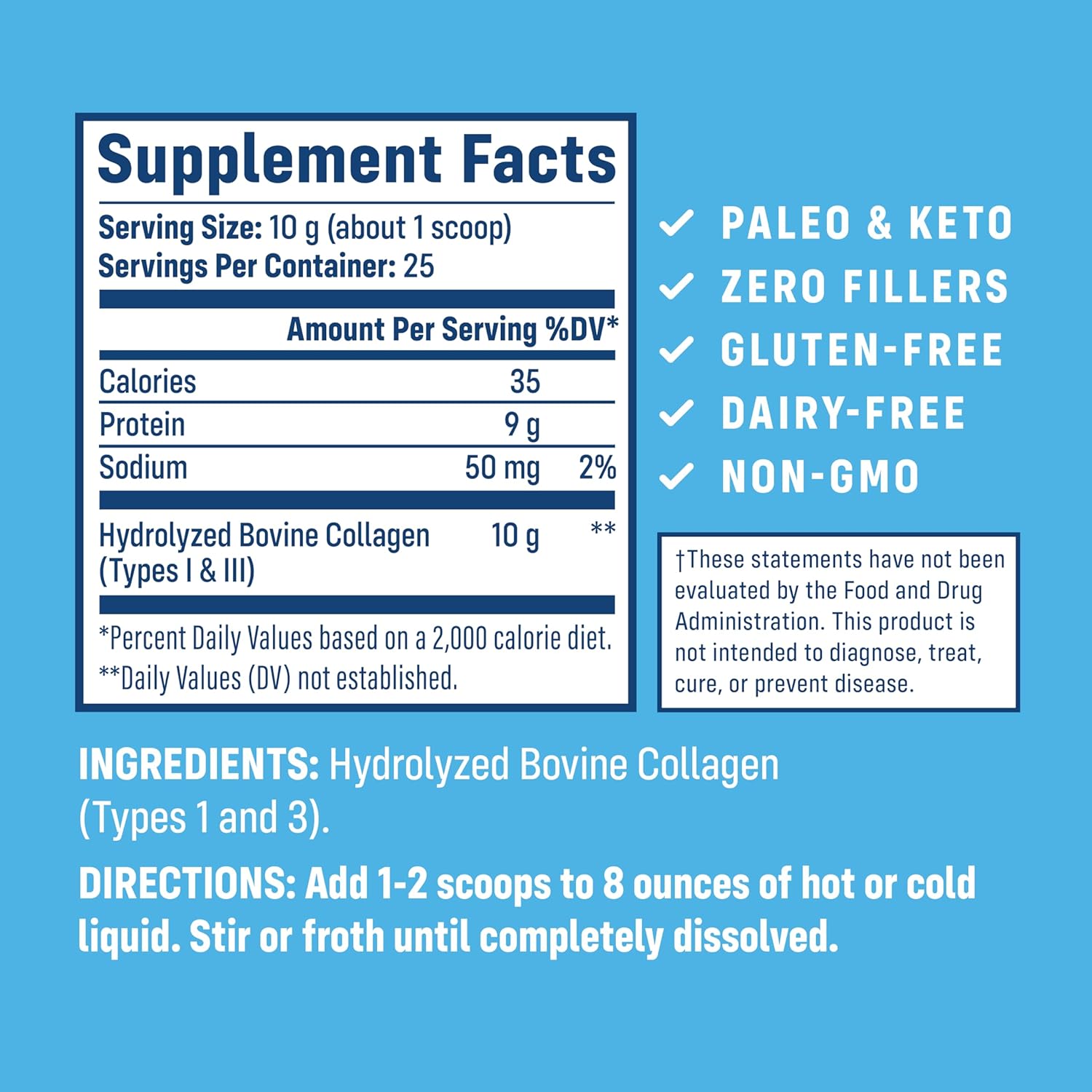 NativePath Collagen Peptides - Hydrolyzed Type 1 & 3 Collagen Powder for Skin, Hair, Nails - 8.8 oz (25 Servings) (Pack of 2)