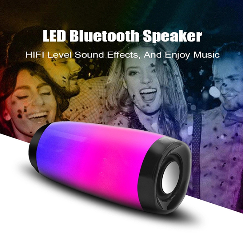 Bluetooth Speaker TG157 LED Flashing Soundbar Portable Outdoor Indoor Subwoofer Loudspeaker Support TF Card FM Radio Waterproof