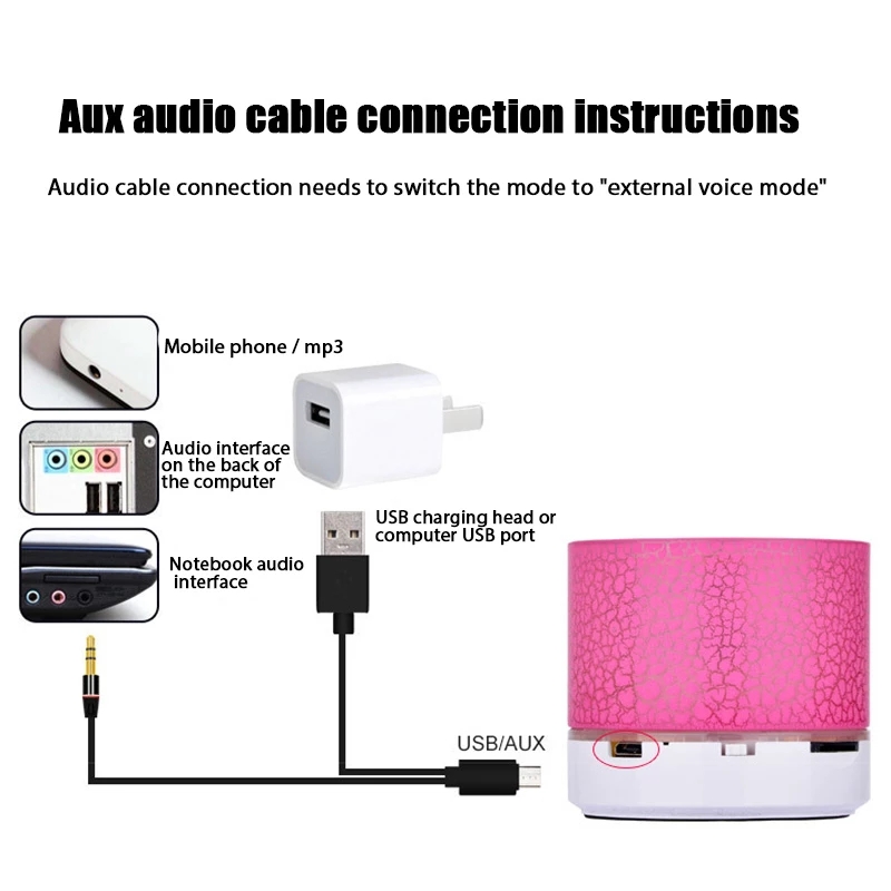 Bluetooth Speaker wholesaleMini Wireless Sound Box Crack LED TFCard USB Subwoofer PortableMP3Sound Wireless Speaker Mobile Phone