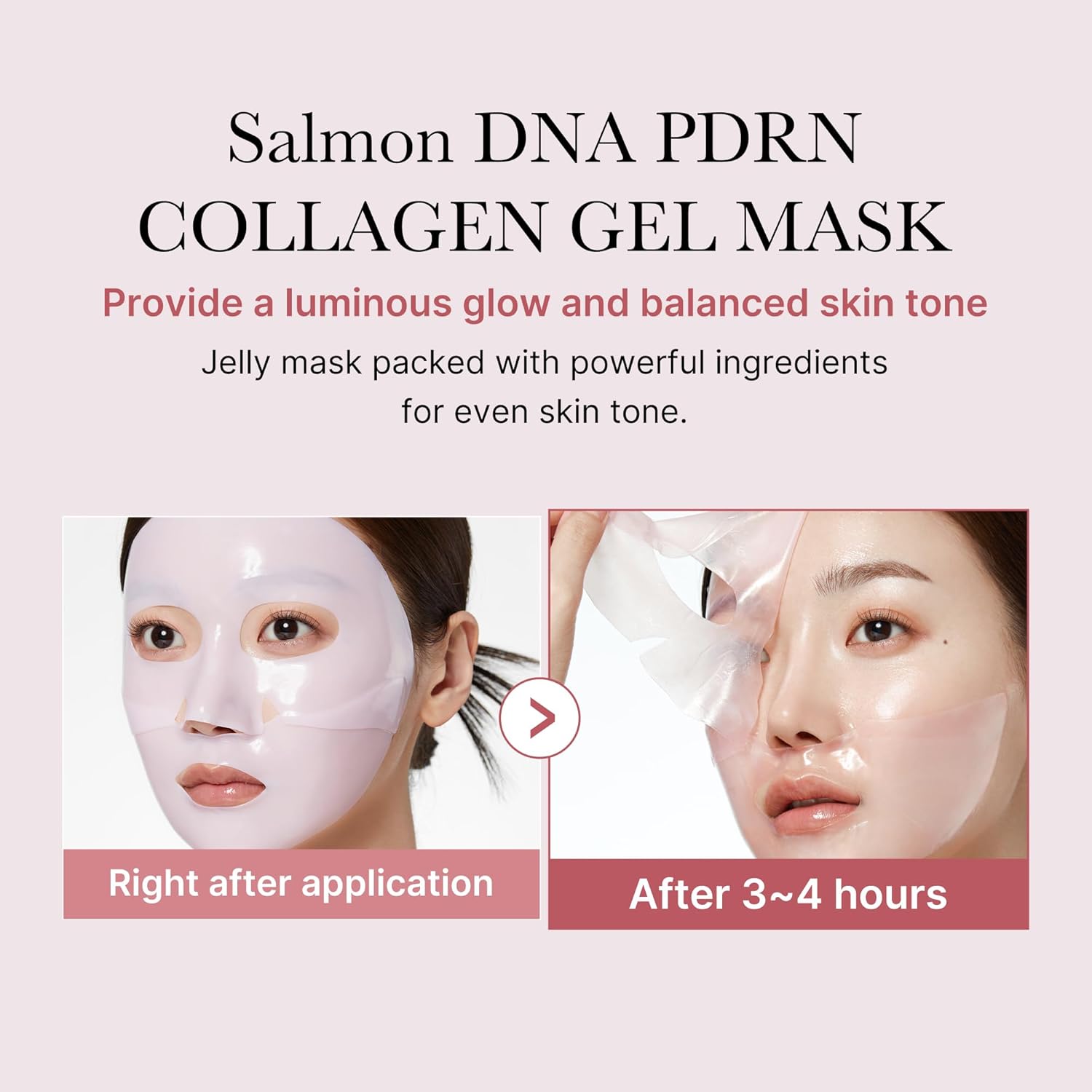 medicube Salmon DNA PDRN pink collagen jelly gel mask | overnight face mask for glass glow skin- elasticity, hydrating, firming and moisturizing | kor