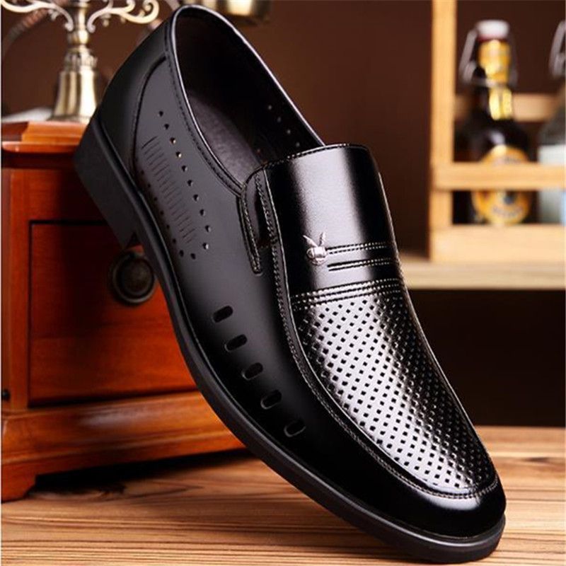 Hollow Summer Plastic British Casual Business Formal Leather Shoes Men Shoes Single Shoes Casual Shoes Men Leather Shoes