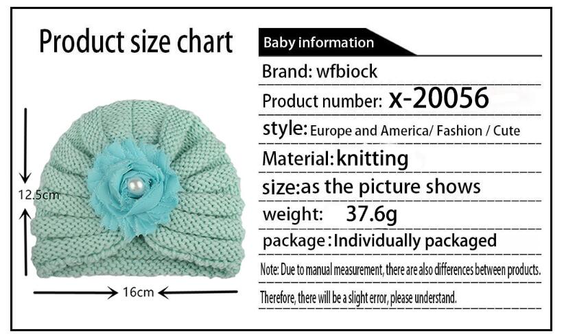 New popular baby hat children's wool CHIFFON FLOWER knitted hat outdoor Baotou hat