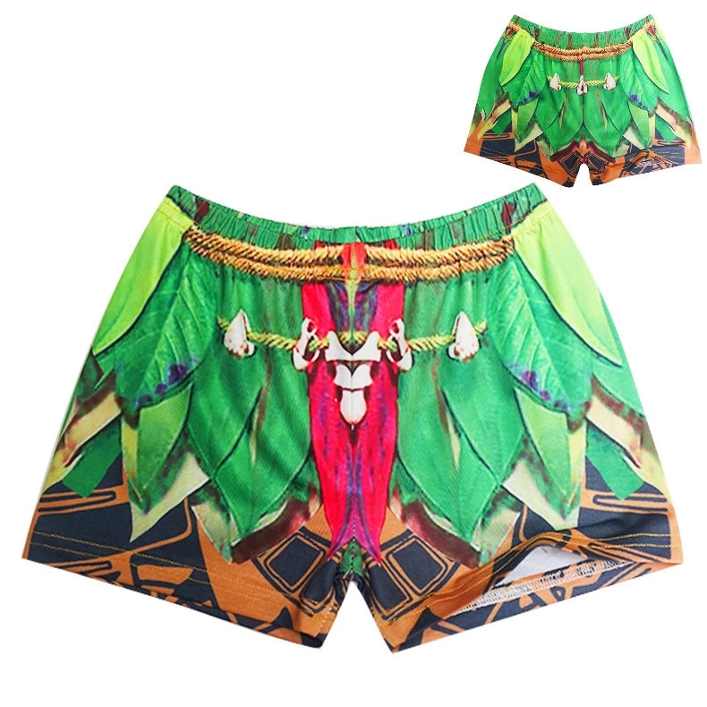 Children's Ocean Boys Children's Swimsuit Short Sleeve Moana Cosplay Maui Shirt Shorts Pants