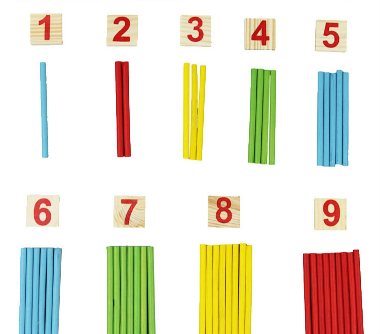 Wooden children counts kindergartens Montessori mathematics teaching aids baby early education digital stick toys