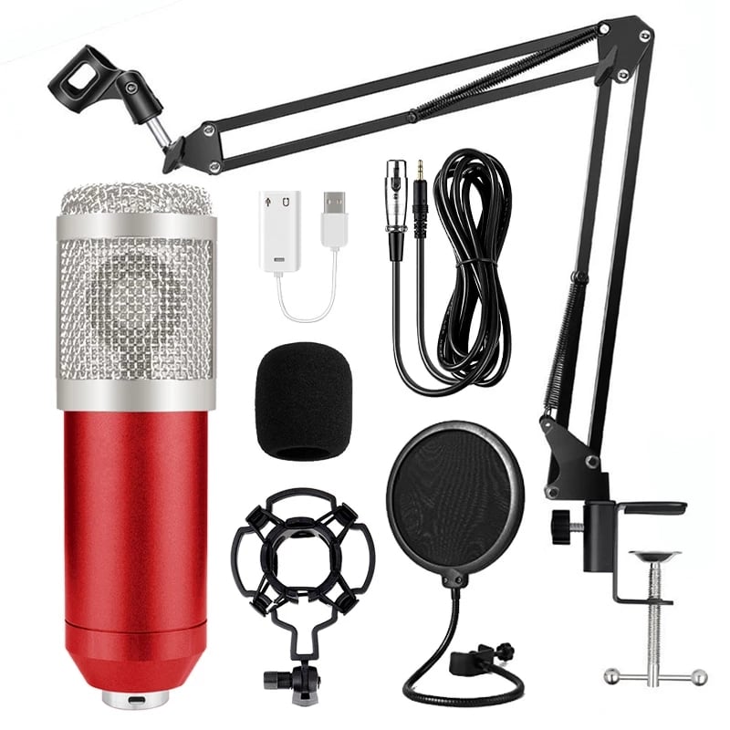 BM800 Condenser Microphone Professional Recording For Phone PC Microphone Kit Karaoke Sound Card