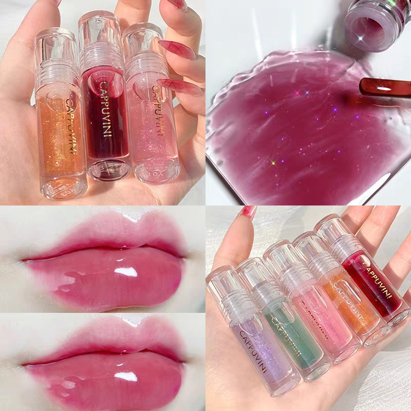 1pc Transparent Crystal Jelly Lip Gloss Mirror Moisturizing lipstick Gloss Liquid Lip Gloss Lip Gloss