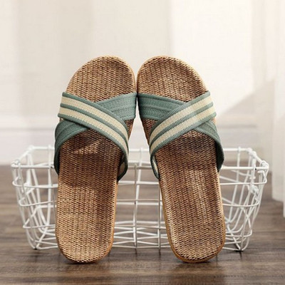 new couple men and women linen slippers spring and summer indoor breathable women's cool sandals
