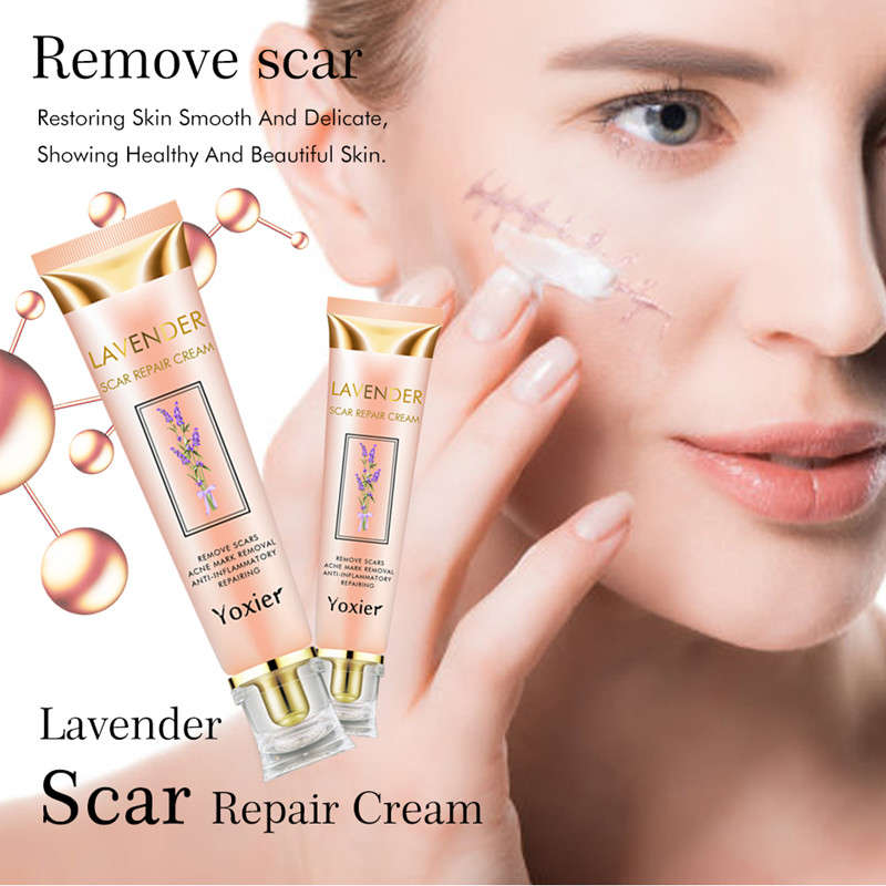 Yoxier Lavender Scar Repair Cream Acne Scars Pigmentation Corrector Remove Stretch Marks Smooth Skin Whitening Scar Care