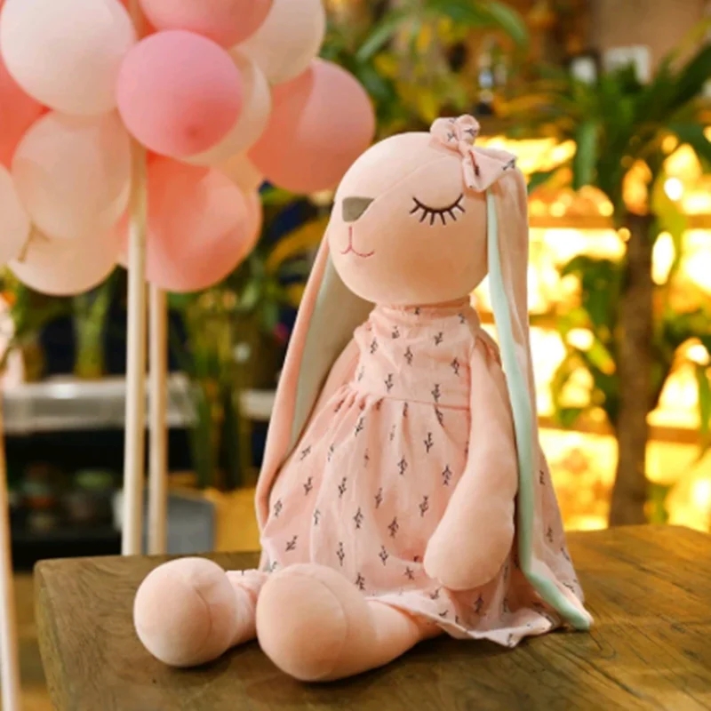 1pc 35CM kawaii Long Ear Rabbit Plush Toys Baby Sleep Comfort Dolls Stuffed Soft Animal Toys Lovely Rabbit for Children Girls