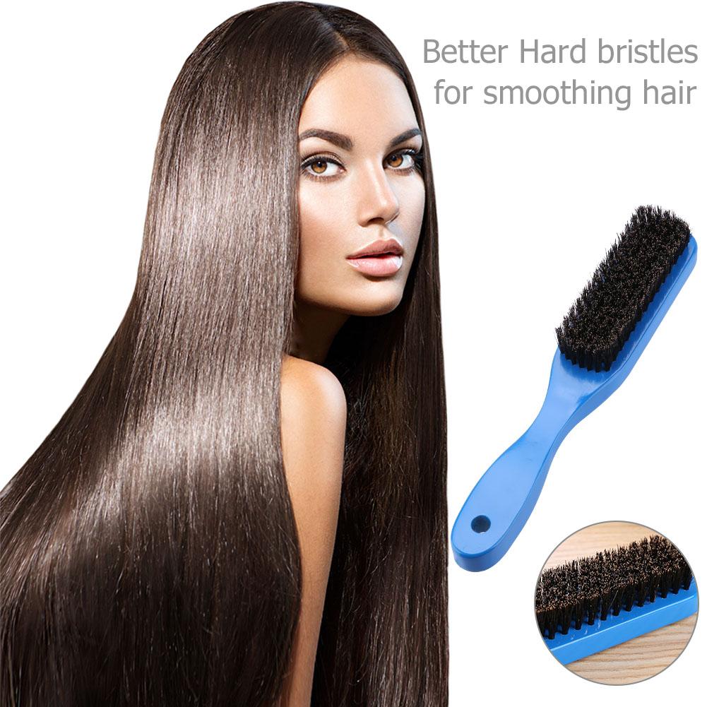 Wood Handle Hair Brush Comb Hard Boar Bristle Hairdressing Styling Beard Comb Anti-static Scalp Massage Brush Hair Tool &