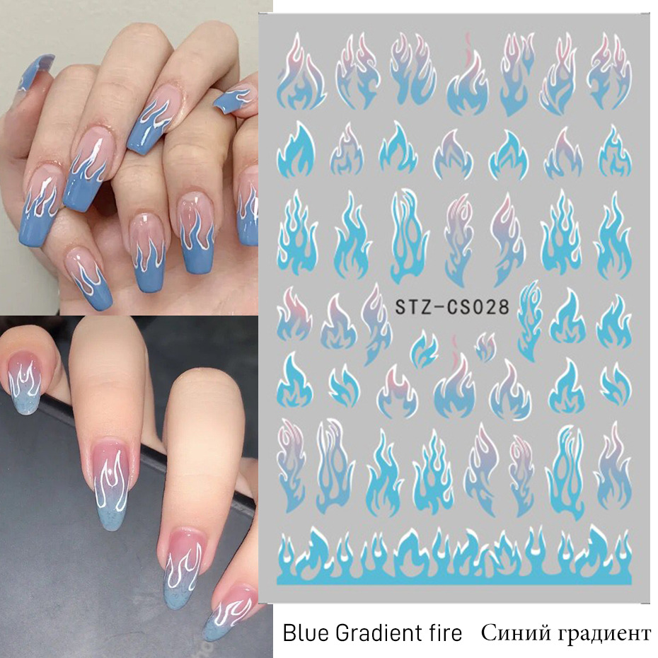 Fashion Nail Sticker Geometric Abstract Line Nails Inspired Decals Art 3D Adhesive Sliders Manicure Accessory