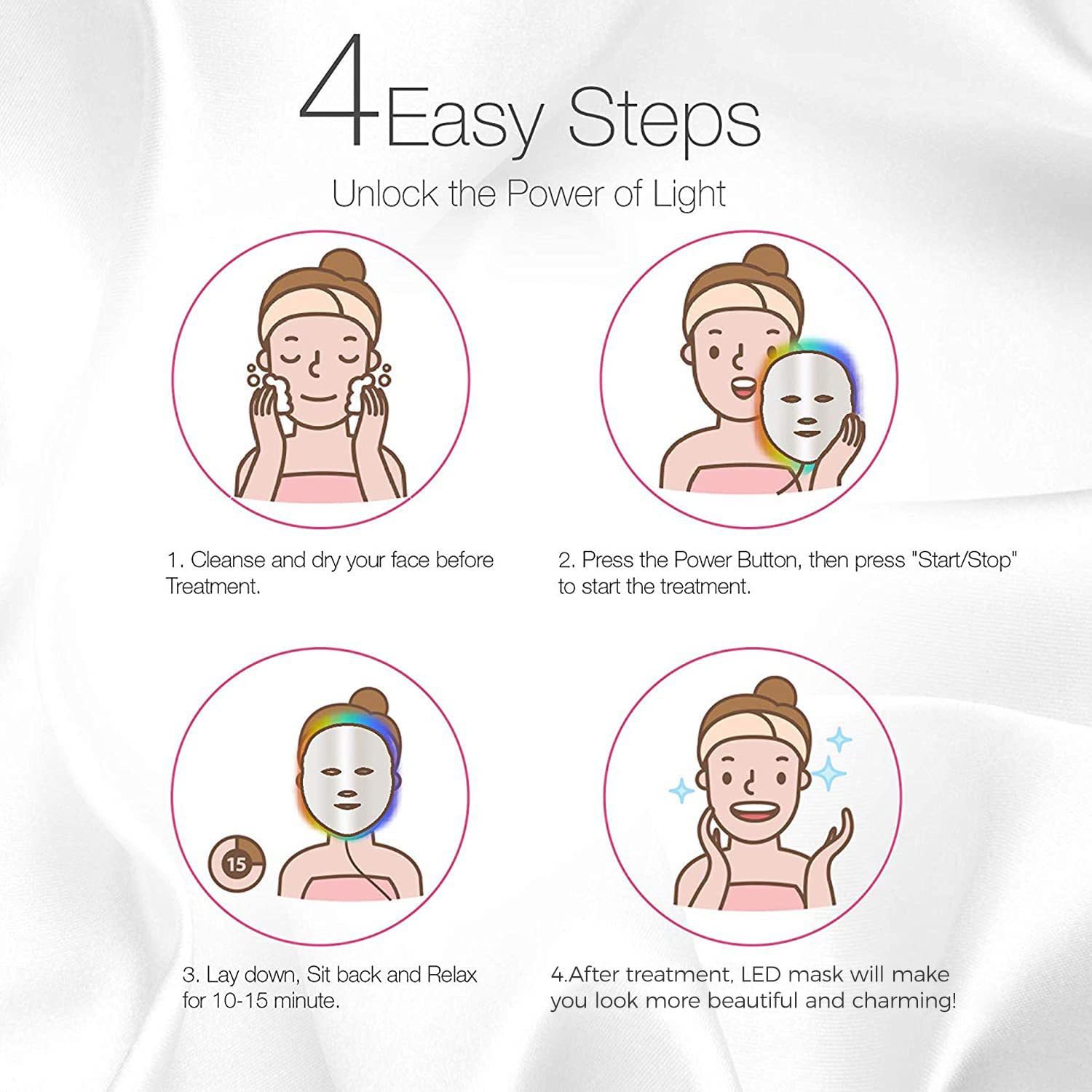 7 Colors Photon Therapy Led Facial Mask Skin Rejuvenation Tighten Acne Anti Wrinkle Korean Face Neck Beauty Spa Instrument