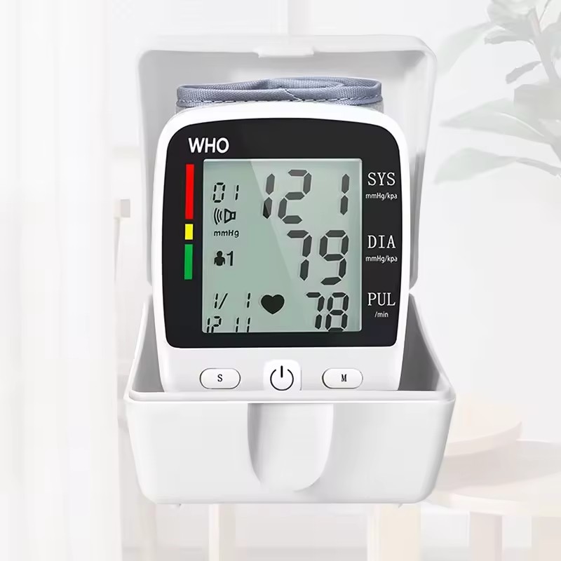 Rechargeable Digital Blood Pressure Monitor Wrist Electronic Sphygmomanometer Tensiometer With LCD Display