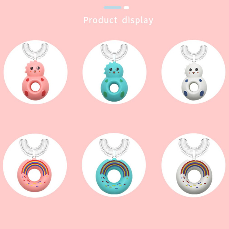 Manual Children's U-shaped Toothbrush Silicone Baby Oral Food Grade U-shaped Toothbrush Set