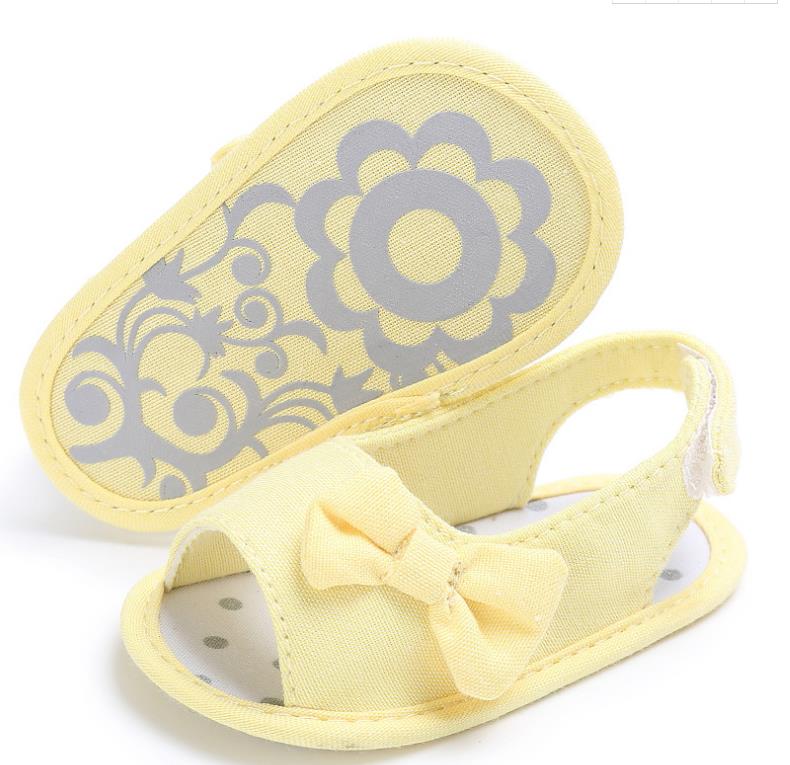 Sweet Canvas Newborn Baby Shoes Footwear Infant Toddler First Walkers Summer Girls Princess Bow Peep Toe Dress Shoe