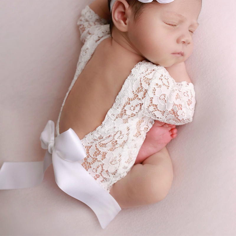 Photography accessories for newborns, clothes jumpsuit with bow for girls and kids, princess jumpsuit