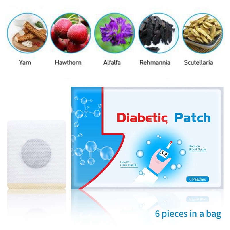 6PCS/PACK Diabetes Patches Blood Sugar Diabetic Plaster Medical Plaster Chinese Herbal Plaster Lower Blood Glucose Treatment