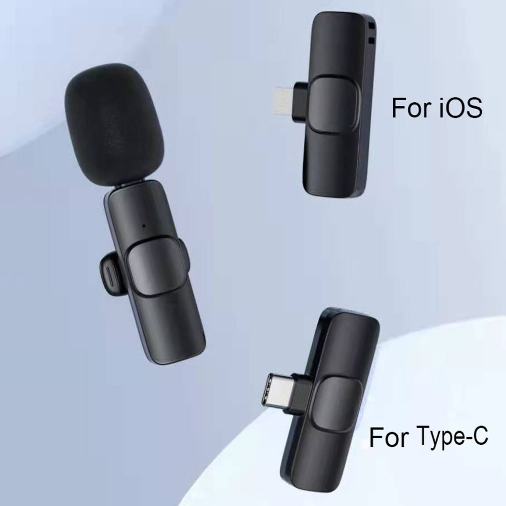 Wireless Lavalier Microphone Portable Audio Video Recording Mic For IPhone Android Live Game Mobile Phone Camera