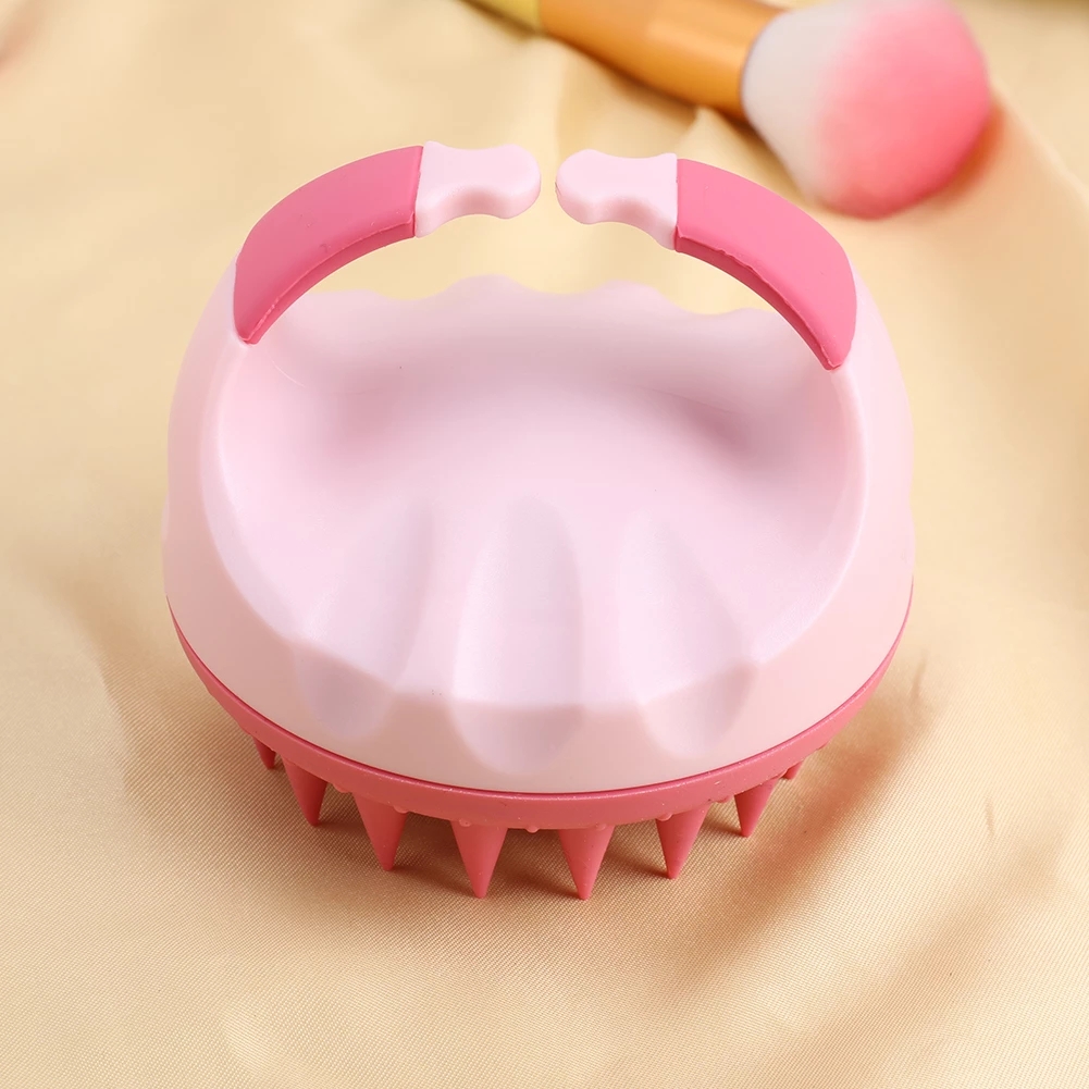 Portable Silicone Shampoo Brush Handheld Round Soft Scalp Hair Care Massage Bath Brush