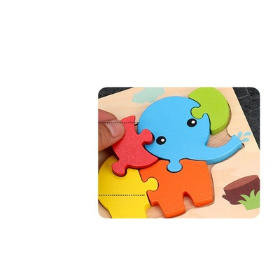 Baby Toys Wooden 3d Puzzle Tangram Shapes Learning Cartoon Animal Intelligence Jigsaw Puzzle Toys For Children Educational