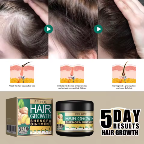 Ginger Dense Hair Cream To Promote Hair Growth Relieving Hair Loss Scalp Massage Stimulate Hair Follicle Smoothing Care