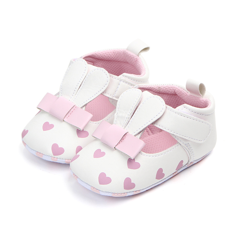 Spring and Autumn New Three-dimensional Ears Baby Girl Cute Love Flat Velcro Toddler Shoes