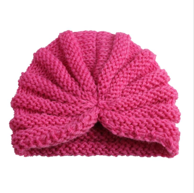 Toddler Children Warm Hats Infant Kids India Headdress Baby Girls Boys Hand-knitted Hat Solid Accessories