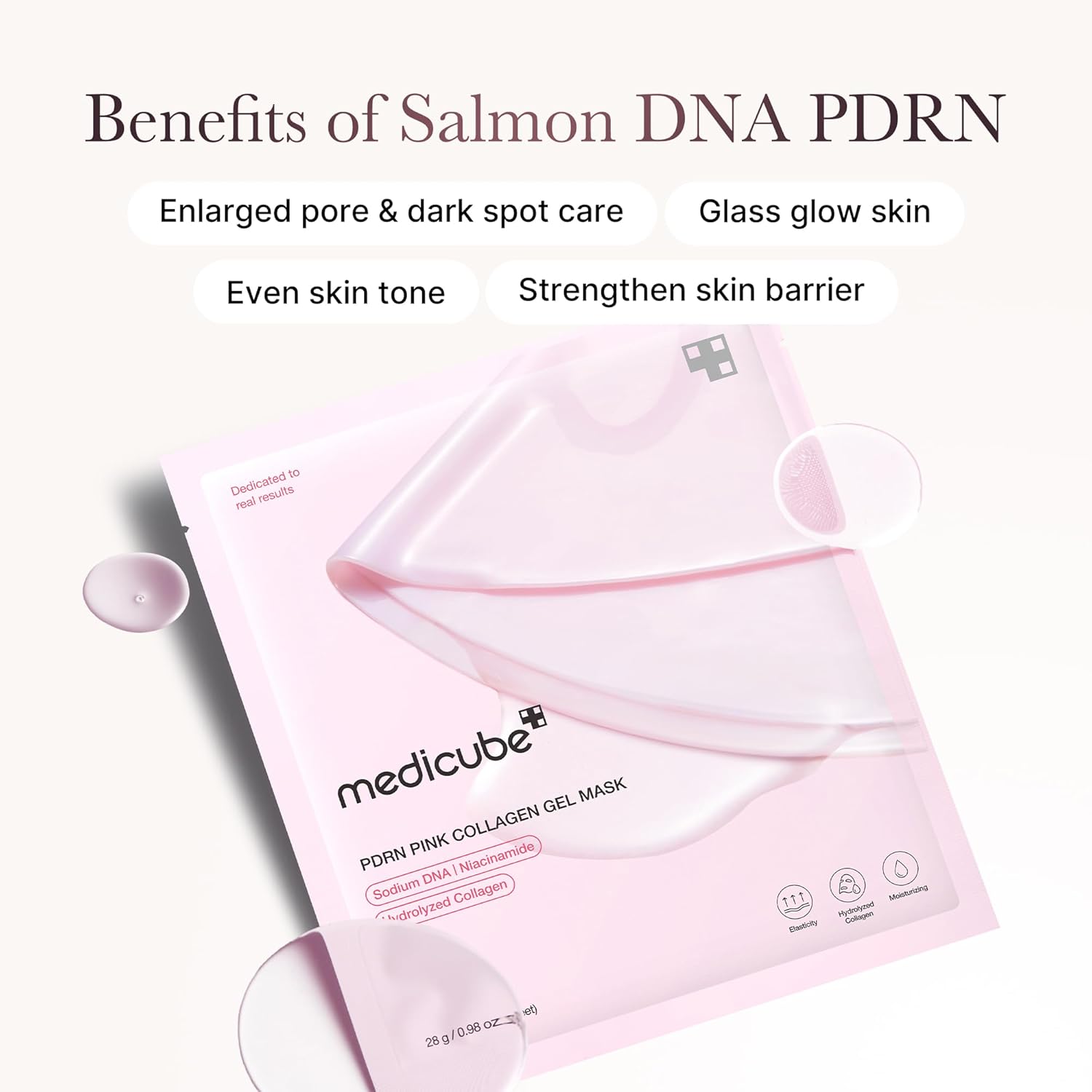 medicube Salmon DNA PDRN pink collagen jelly gel mask | overnight face mask for glass glow skin- elasticity, hydrating, firming and moisturizing | kor
