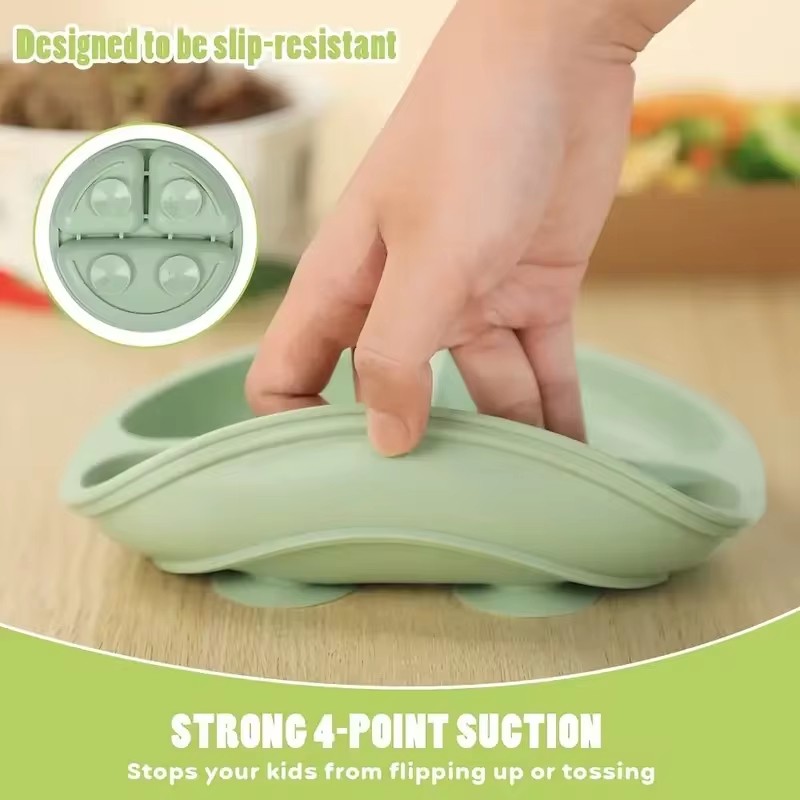 1PC Baby Sucker Silicone Dining Plate BPA Free Children Dishes Suction Toddle Training Tableware Kids Feeding Bowls Baby Stuff