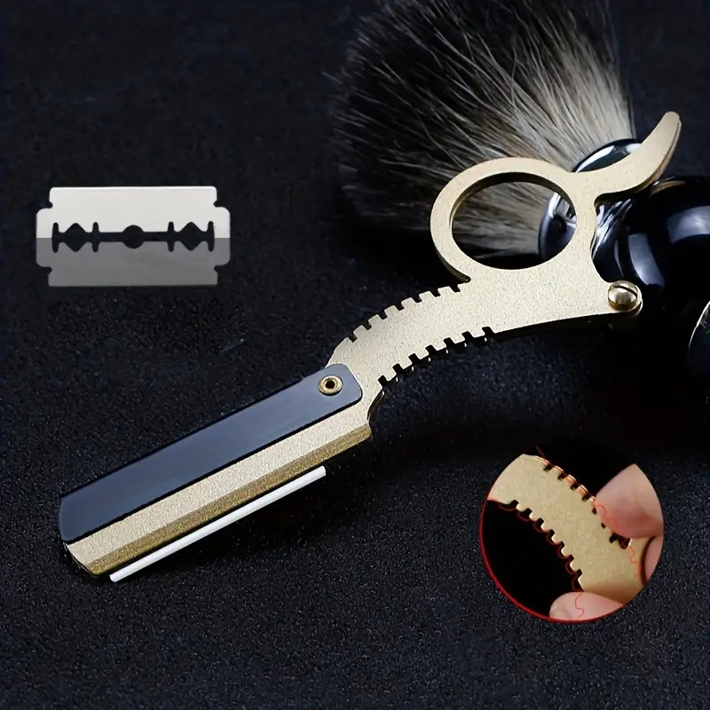 Pro-Grade Straight Edge Razor – Dual-Bevel Honed Blade with Balanced Weight & Polished Brass Cap for Barbershop-Level Precision