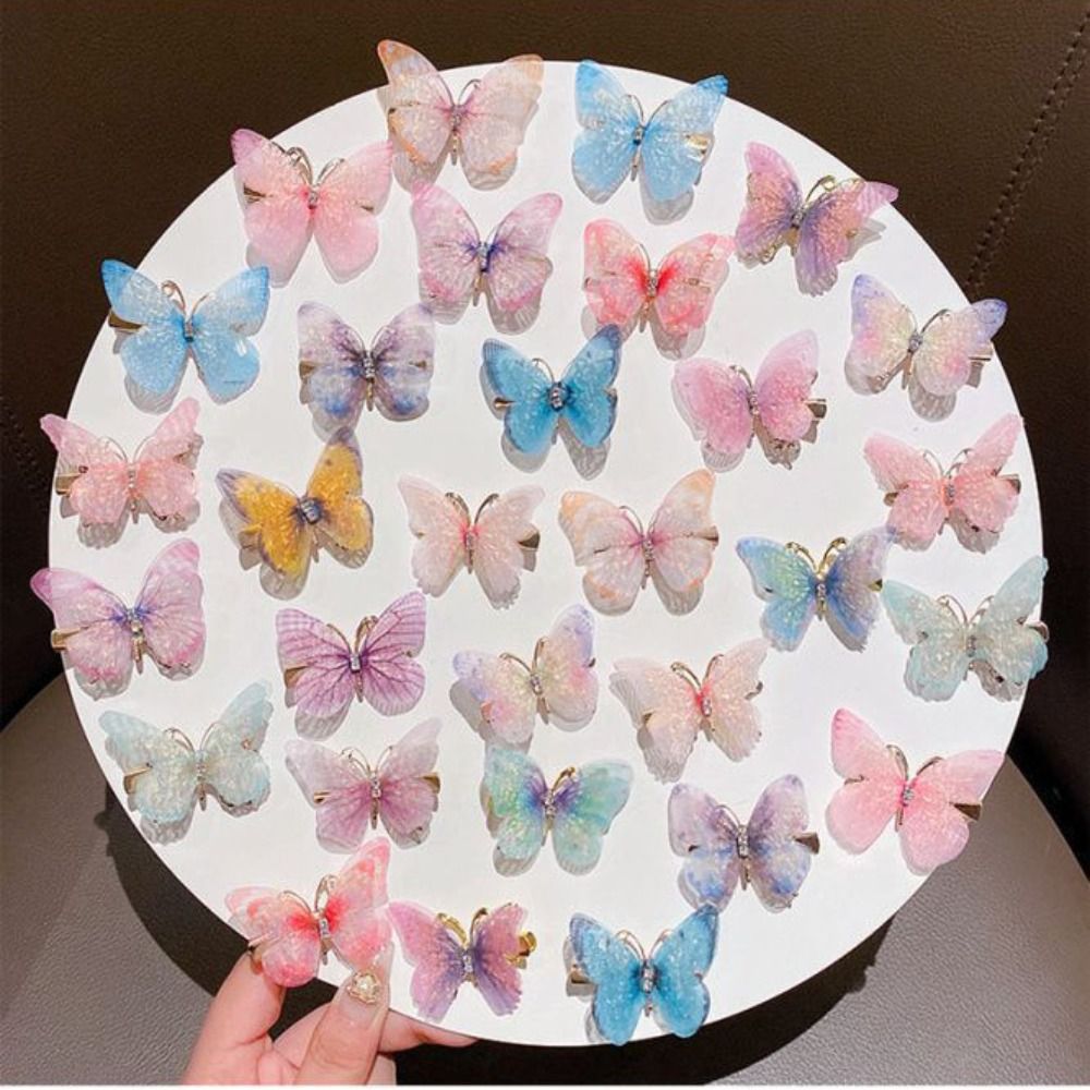 6Pcs/Set Colorful Butterfly Hairpins Girl Hair Clips Barrettes Women Sweet Hair Ornament Headwear Fashion Hair Accessories