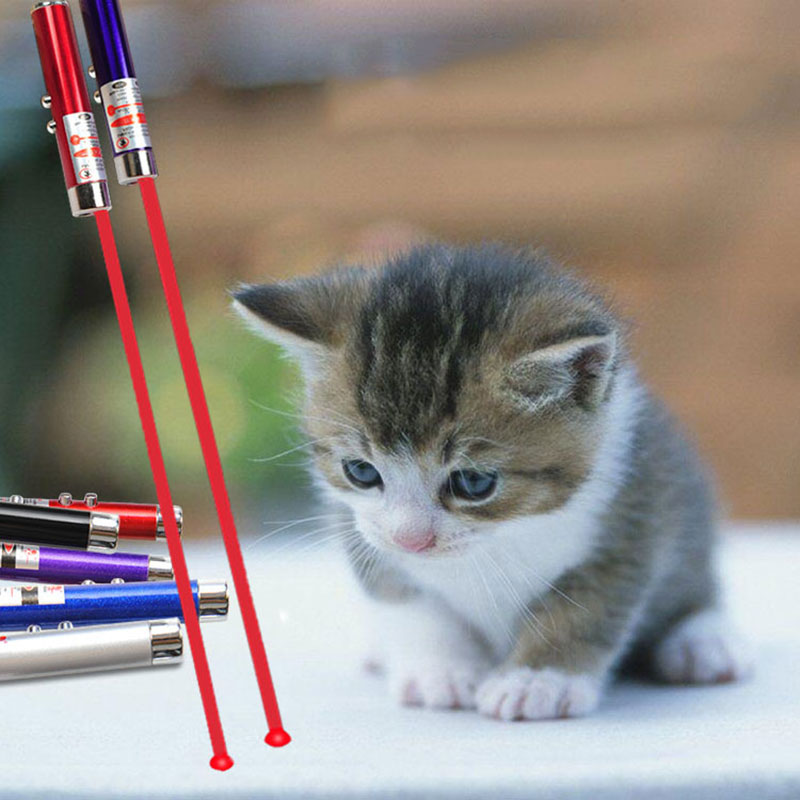 2 In 1 Red Laser Cat Toy Funny Stick Laser Pointer Cat Toys Pen LED Light Pet Laser Toy For Cats Supplies Creative Small Animal