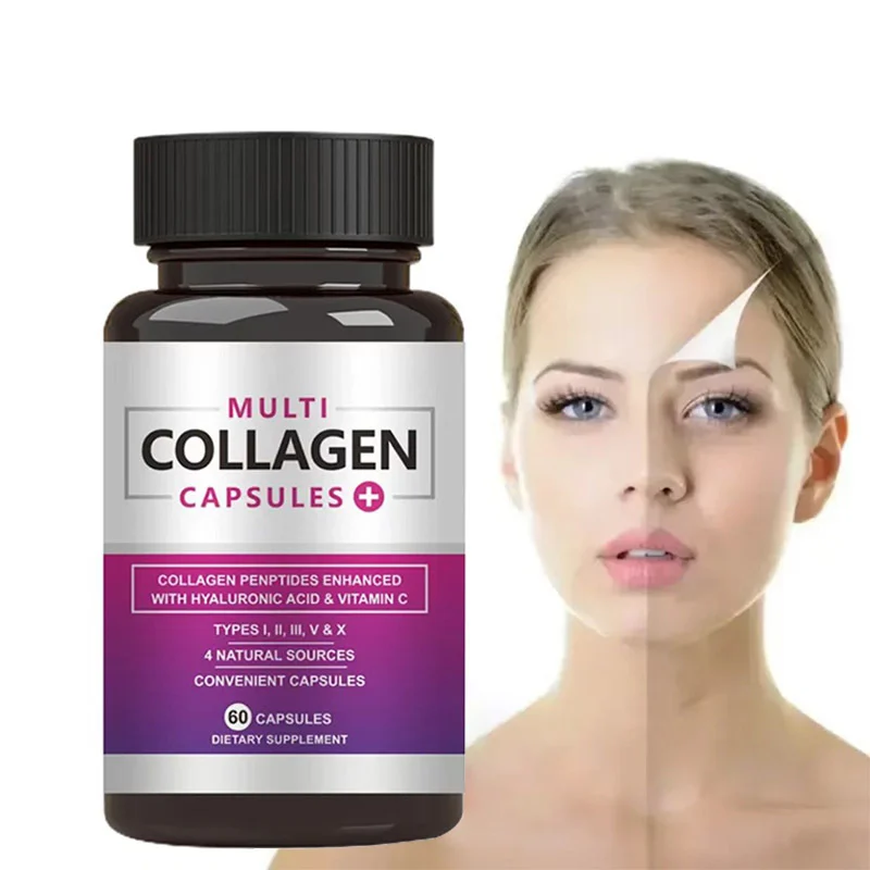 Multi Collagen Burn, Multi-Type Hydrolyzed Collagen Protein Peptides with Hyaluronic Acid, Vitamin C, Skin Health Supplement