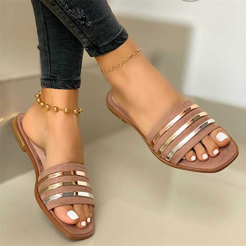Chic Open-Toe Flat Slippers – Lightweight Summer Sandals for Outdoor & Indoor Wear