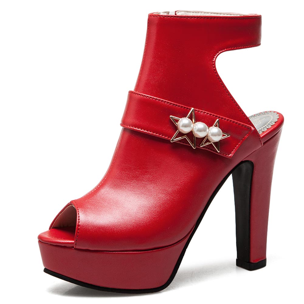 Fish mouth shoes ladies summer new fashion waterproof platform platform high heel sandals large size female shoes