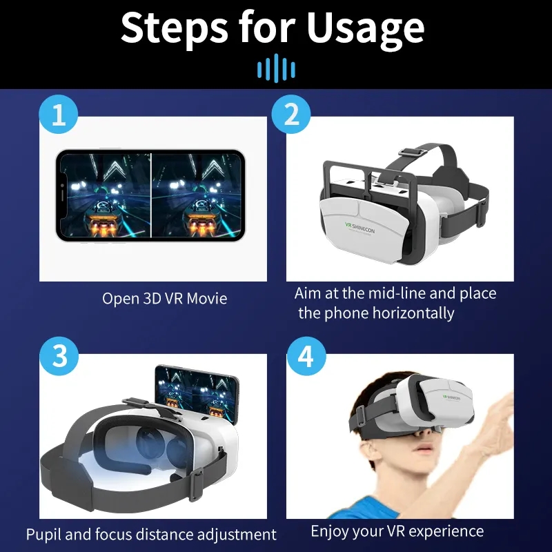 G12 IMAX Giant Screen Virtual Reality Glasses HD 3D Movie Google Cardboard Box VR Helmet for 4.7-7" Phone,Support Game Joystick