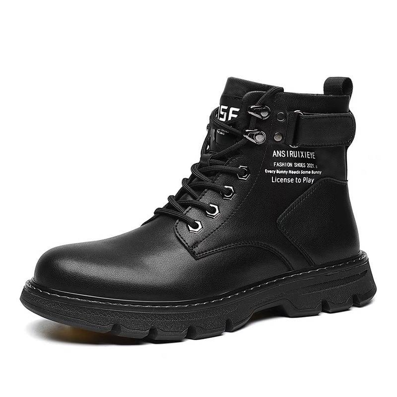 New Motorcycle and Ankle Boots Waterproof Boots Men Leather Shoes Men Casual Men's High-top Fashion Shoes