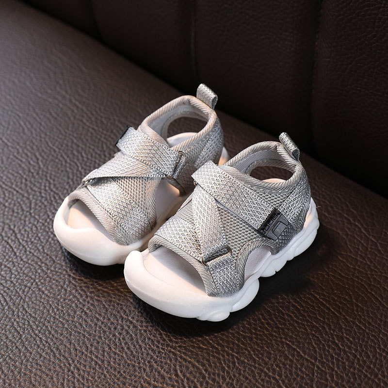 12-16CM Kids Sandals Mesh Breathable Baby Girls Hollow Pure Sandals Closed Toe Infant Party Soft Flats Walkers