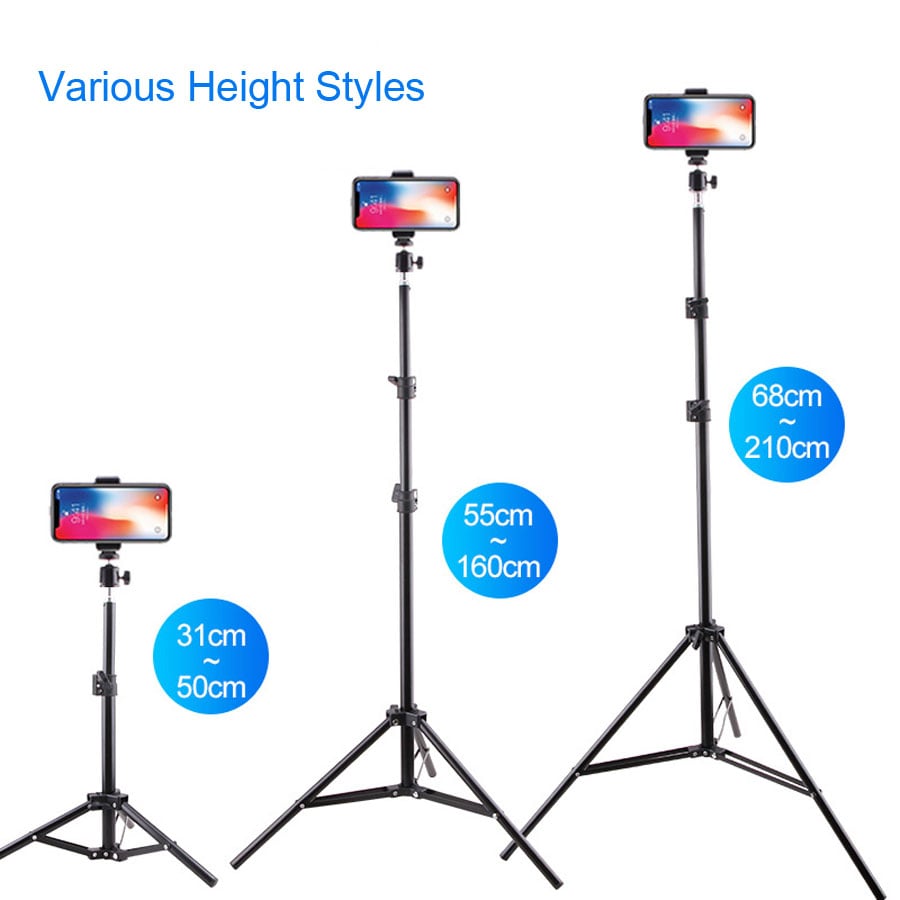 210cm 82inch Table Floor Tripod For Phone Camera Metal Stands Reflectors Photo Studio Video Flash Lighting