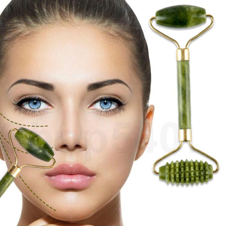 Jade Stone Facial Massage Roller For Face Neck Natural Massager Green Beauty Slimming Tools Roller